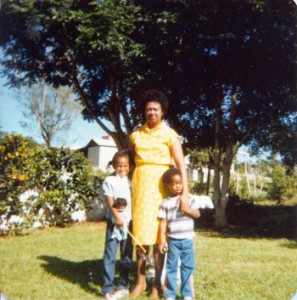 Mom had da bomb Jheri curl back in the day...(Mom, me and my brother)