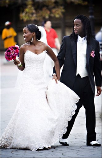 AJ and Akosua on their wedding day...