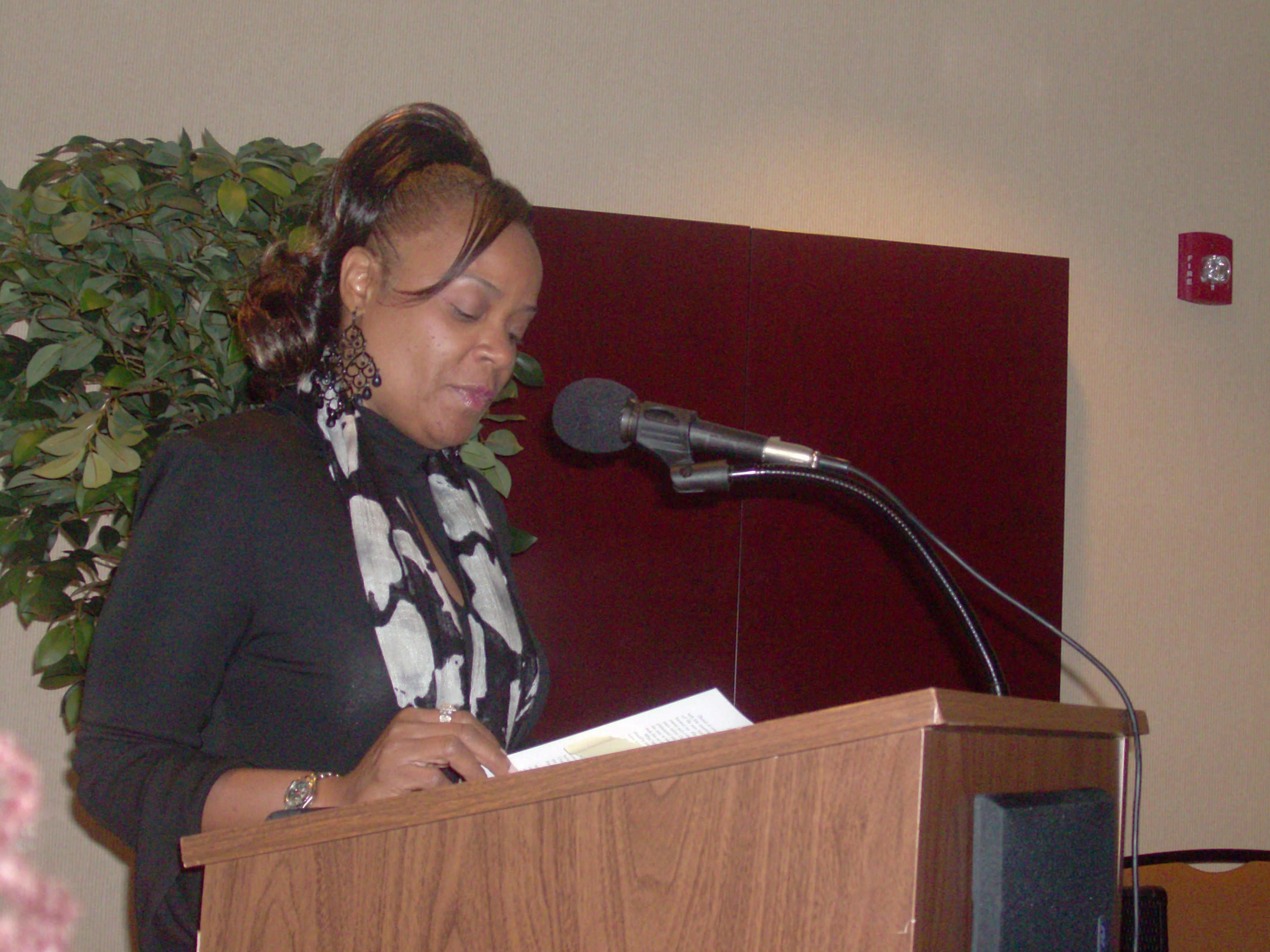 Deborah reading the prologue to her book.