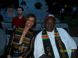 Gary and Thomasina Williams were among the first to arrive for the graduation ceremony...