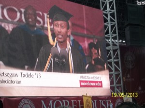 Betsegaw Tadele, the valedictorian of the 2013 Morehouse 