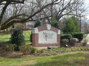 The entrance of Milligan College...