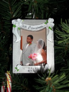 Our first Christmas together tree ornament...I know it's corny but...