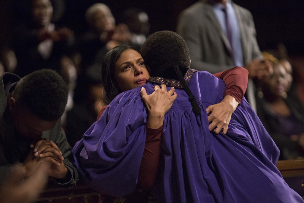 Grace Greenleaf (Merle Dandridge) and her father Bishop James Greenleaf (Keith David) Photo by Eli Ade; Courtesy of OWN 